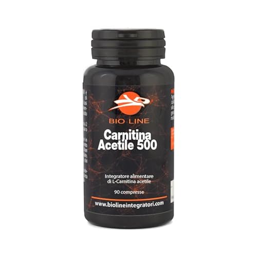 Laboratori Bio Line - Acetyl L Carnitina in Compresse (90 cpr) Acetil L Carnitina Sostanza Pura Senza Eccipienti, Assumere 2 Compresse al Giorno