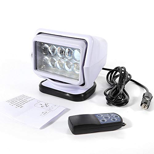 LianDu Search Light 50W 6000K 1980 LM LED Marine Boat Remote Control Spotlight