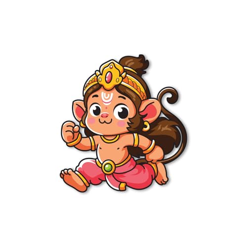 Image of Bhai Please Hanuman Wooden Fridge Magnet (Pack of 1) |Hindu God, Spiritual, Divine, Devotional, Housewarming Gift and Decorations