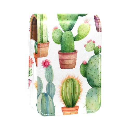 Organizer per trucco custodia per rossetto per per mini borsa da viaggio esterna fiore di cactus dellacquerello