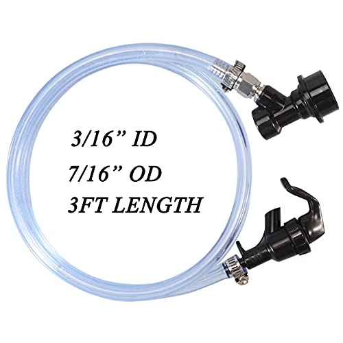Ball Lock Beer Line Ball Lock Assembly Include Ball Lock Disconnect Beer Gas Line Ball Lock Party Tap for Home Brewing System Corny Keg Beer Keg Kegging System by PERA - Thumbnail 3