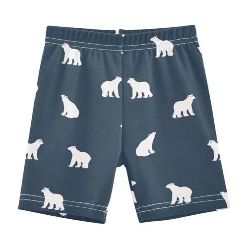 JHKKU Girls Polar Bears Shorts Cotton Cartwheel Bike Kids Biker Under Dress Dance Short Girl Clothes 4T