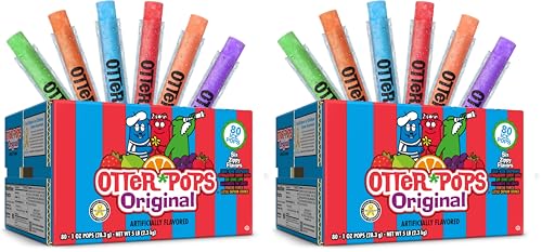 Image of Otter Pops Freezer Ice Bars, Fat Free Ice Pops, Original Flavors (80-1 oz pops) (Pack of 2)
