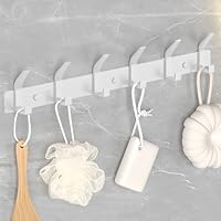 QMAHA Coat Hooks Wall Mounted, Heavy Duty Coat Racks for Wall with 6 Hooks, Modern Wall Hanger Wall Hook Rack for Hanging, Rustproof Clothes Hooks for Bedroom Office Entryway (Black)