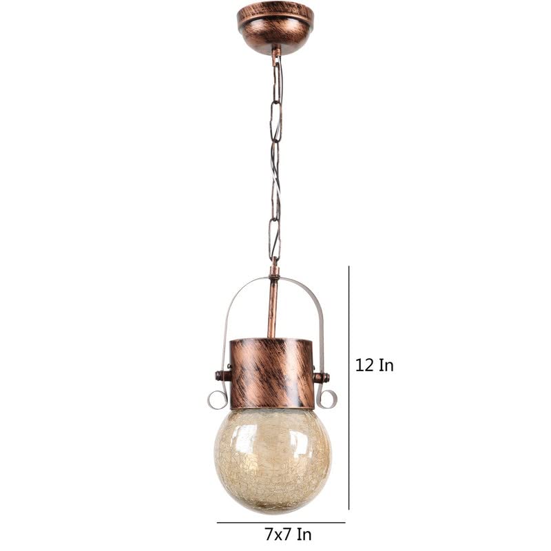Image of ELIANTE Metal Hanging Light Copper Pendant Light for Living Room, Bedroom, Dining Room, Kitchen | 3 Years Warranty | Free - LED LAMP