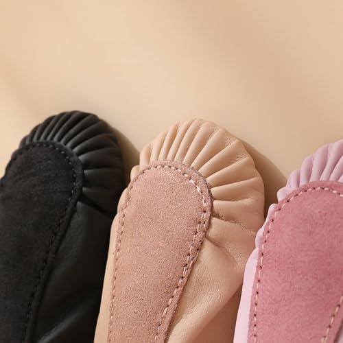 Girls Ballet Dance Shoes PU Leather Slippers Ballerina Boys No-Tie Soft Practice Shoes3