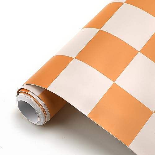 Papier peint amovibles rétro orange 40x25cm lavable et repositionnable
