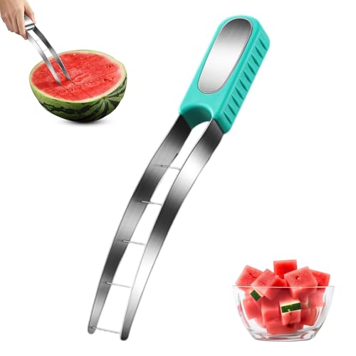 Watermelon Cutter Slicer, 2025 New Watermelon Knife, Durable Melon Slicers Tool for Home Use, Portable Fruit Slicers for Kitchen Gadget, Suitable for Family (Green)