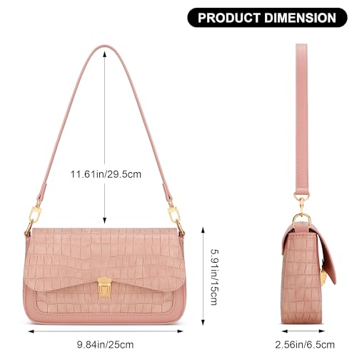 Image of KKXIU Small Shoulder Bag for Women Cute Hobo Handbags Mini Clutch Purses | Classic Trendy Retro Underarm Crossbody Bag with Detachable Straps, Zipper Closure