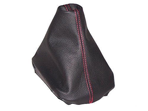 SHIFT BOOT BLACK LEATHER RED STITCHING MADE FOR VOLKSWAGEN POLO 9N 9N2 2002-2008