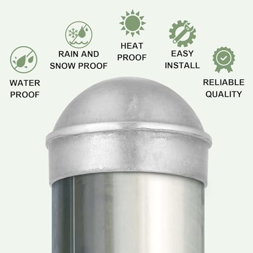 Image of Yaocom 20 Pcs 2-3 /8 inch Chain Link Fence Post Cap Round Dome External Post Caps Aluminum Chain Link Only Use for Outside Diameter Outdoor Fence Parts, Silver