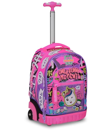 Trolley école fille violet aubergine ultra résistant et confortable