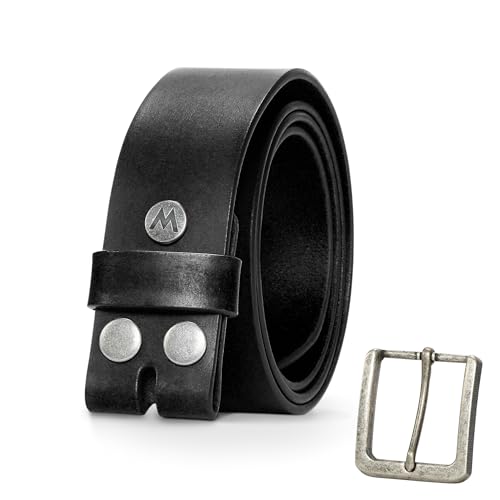 Wrangler Men's Genuine Leather Belt with Removable Buckle, 38mm Casual Belt for Jeans, Gift for Men