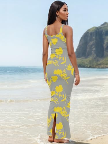 Image of Nimsruc Women Summer Long Dress Casual Slip Sexy Slim Sleeveless Bodycon Maxi Dresses for Women 2024