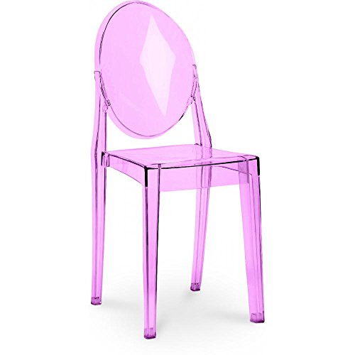 Ghost Style - Sedia trasparente per sala da pranzo, Victoria Queen viola trasparente