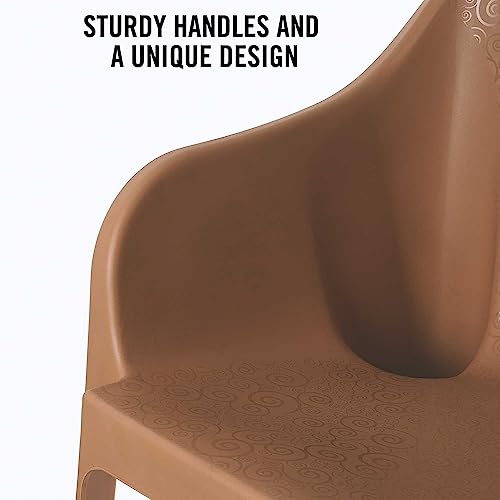 Image of Cello Dynamo Chair - Dark Beige | Strong and Durable | Easy to Clean | Chair for Living Room, Bed Room, Kitchen, Office Room, Outdoor | 3 Years Warranty