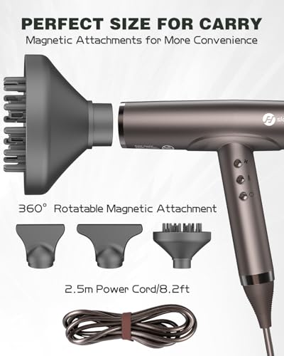 Image of slopehill Professional Ionic Hair Dryer, High-Speed Salon Blow Dryer, Lightweight Compact Hairdryer for Travel, Low Noise Quiet for Home