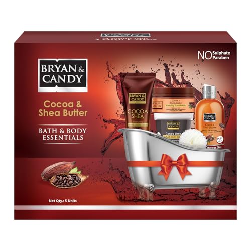 Image of Bryan & Candy Bath Tub Essentials|Gift Set For Women And Men | Complete Home Spa Experience (Cocoa Shea Tub Kit)