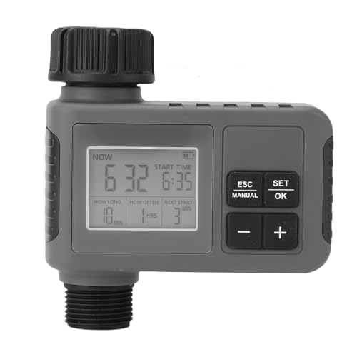 BAFOVY Temporizador de Manguera Digital, Temporizador de Agua Programable para Manguera de Jardín con Retardo de Lluvia, de Riego Automático Manual para Invernadero de Piscina de