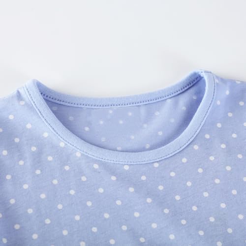Image of Girls Cotton Long Sleeve Casual Cartoon Appliques Striped Jersey Dresses