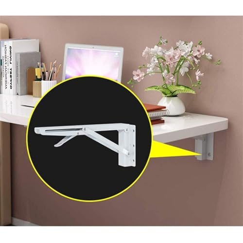 Établi mural rabattable en bois blanc 50x30cm pour optimiser un studio