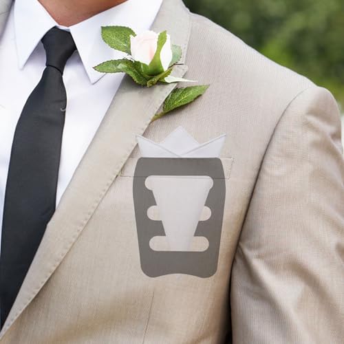 Image of White Pocket Squares for Men, Mens Linen Cotton Handkerchiefs with Pocket Square Holder for Daily Wedding Banquet