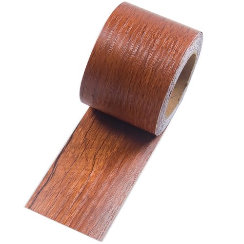 Image of Self Adhesive Wood Repair Tape, 1 Roll Realistic Wood Grain Repair Tape for Furniture, Floors, Door, Cabinets, Windows, Home Decoration 2 inch X 32 ft (Reddish Brown)