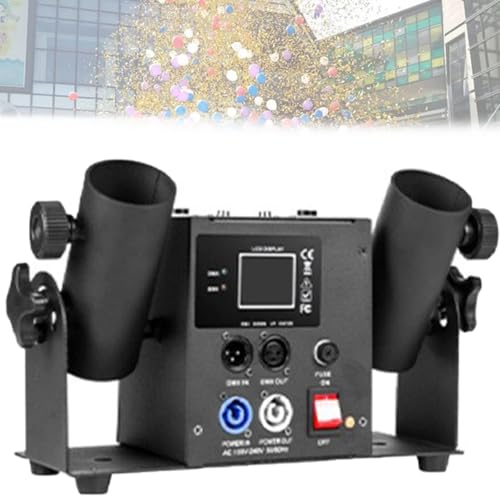 Máquina eléctrica profesional de confeti - Control DMX, lanzador y cañón de confeti, ideal para bodas, fiestas DJ, discotecas, shows y conciertos modelo 2shot