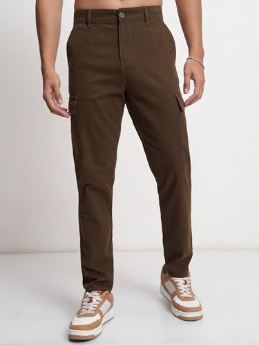 Image of Highlander Men's Tapered Fit | Cargo Trousers | Sleek & Functional | Utility Pockets | Trouser for Men | Men Trousers