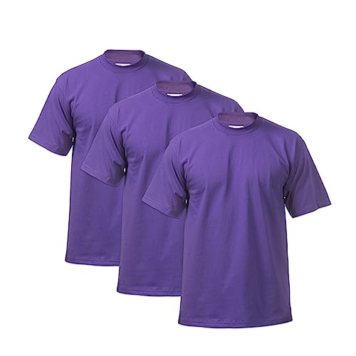 Image of Pro Club Men's 3-Pack Heavyweight Cotton Short Sleeve Crew Neck T-Shirt