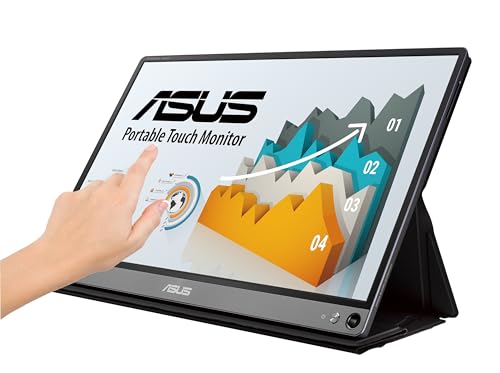 Image of ASUS ZenScreen Touch Portable Gaming Monitor 15.6 inch 1080P FHD Laptop Monitor (MB16AMT) IPS USB-C, HDMI, USB3.0 Travel Monitor, 10-Point Touch w /Smart Cover, External Monitor for Laptop, PC & MacBook