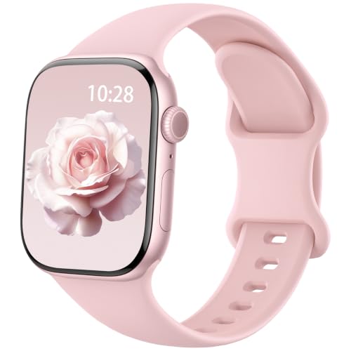 Image of Silicone Sport Band Compatible with Apple Watch Bands for Women Men