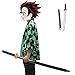 1 Pc Katana en Bois Demon Slayer Épée, Anime Ventilateur Cosplay Décoration Arme Tanjiro Katana 76 Cm/104 Cm en Option (Color : Silver Blade, Size : 29.9in/76cm)