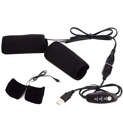 Manopole riscaldate elettriche - Copertura per manopole riscaldate USB, riscaldatori per moto a 5V, cuscinetti per manopoles con temperatura regolabile | Riscaldatore per manopoles per motos per scoot