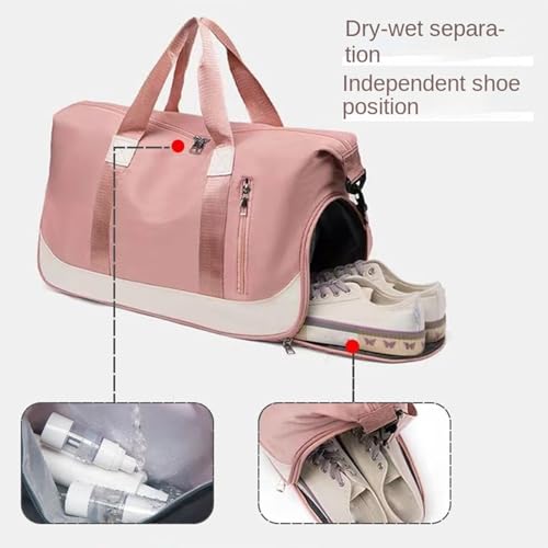 Sac de gym 35L rose multi-usage avec étagère à chaussures