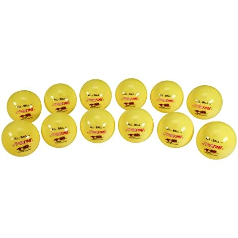Sportime Multi-Purpose Inflatable Exercise Balls - 3 Inches - Set of 12 - Yellow Cover