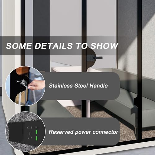 Cabina de Oficina con Privacidad Acústica - Cabina Portátil con Diseño de Marco en Forma de Diamante, Sala Separada con Luz, Ventiladores, Puerto USB para Sala de Conferencias Antrum Mastoideum (85.51 pulgadas) miniatura 6