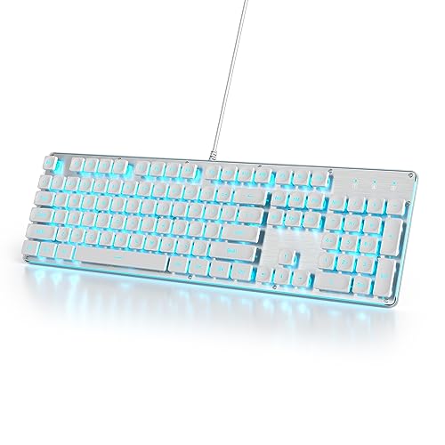 SbocKeeb Fullsize Retroilluminata Tastiera USB con Filo per Ufficio PC - Retro Macchina Da Scrivere Membrana Americana QWERTY