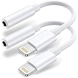 2 Pack iPhone Headphone Adapter [Apple MFi Certified] Lightning to 3.5 mm Headphone/Earphone Jack Co