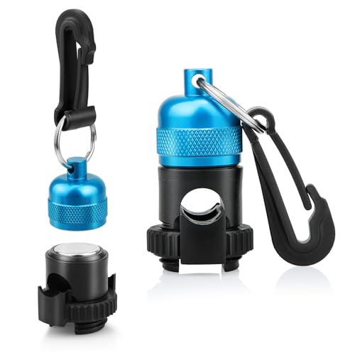 OVOVFANY 2PACK Scuba Regulator Hose Holder, Magnetic Adjustable Octopus Holder Octo Tank Retainer with Clip, Installs to Your BCD Easily! (Blue)