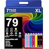 Zapromio 79 Ink Cartridges Remanufactured Replacement for Epson 79 T079 for Artisan 1430 and Stylus Photo 1400 Printer (2 Black Cyan Magenta Yellow Light Cyan/Magenta)