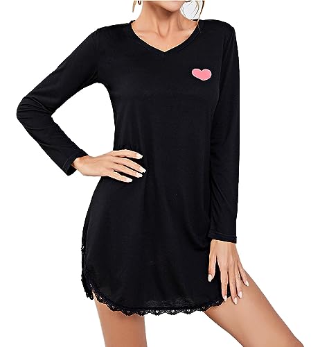 Chemise de nuit pour femmes pour cocooning et soirées d'hiver au chaud