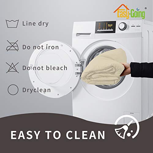 Image of Easy-Going Sofa Slipcover Waterproof Oversized Recliner Chair Cover Non-Slip Fabric Couch Cover for Living Room Washable Furniture Protector for Pets Kids Children Dog Cat (Oversized Recliner, Ivory)