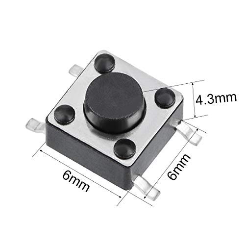 Pulsante Tattile SMD 6x6x4.3mm &ndash; Microinterruttore Momentaneo Per PCB, Lotto Da 20 Pezzi