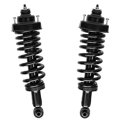 Image of Detroit Axle - Rear Struts for 2002-2005 Ford Explorer Mercury Mountaineer 2 Complete Struts with Coil Spring Assembly 2003 2004 Replacement Suspension Quick Install Ready Strut Shock