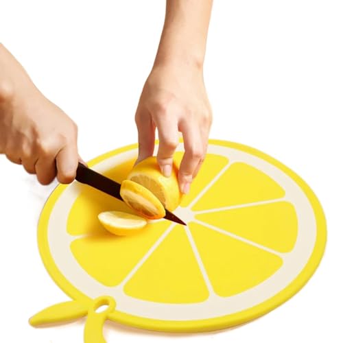 Tabla de Cortar Plástico Redonda Amarilla 31 cm miniatura 2