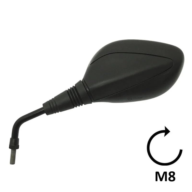 BCR Specchio sinistro moto. Specchietto retrovisore compatibile con KYMCO AGILITY R16 50cc/125cc/150cc/200cc. Accessori scooter. Specchietto moto nero. Specchietto scooter M8 1.25.