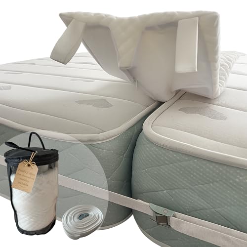 suren® Cuña Unir Colchones 200x25cm | Perfil T para Unir Dos Colchones | Funda Lavable en Máquina | Incluye Correa 10m Sujeta Colchones y Bolsa para Guardar