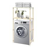 ✅ 𝗦𝗧𝗔𝗕𝗜𝗟𝗘 𝗨𝗡𝗗 𝗘𝗡𝗧𝗦𝗣𝗜𝗘𝗟𝗧𝗘 𝗞𝗢𝗡𝗦𝗧𝗥𝗨𝗞𝗧𝗜𝗢𝗡 Das Regal besteht aus robustem Holz mit verstärkten Verbindungsstücken, ideal für eine zuverlässige Nutzung über Waschmaschine, Trockner oder Toilette. Auch als Überbauschrank, Waschmaschinenschrank oder Badezimmerregal einsetzbar.