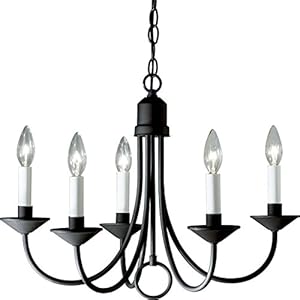 Progress Lighting P4008-31 Five Light Chandeliers, 21-Inch Diameter x 16-Inch Height, Black